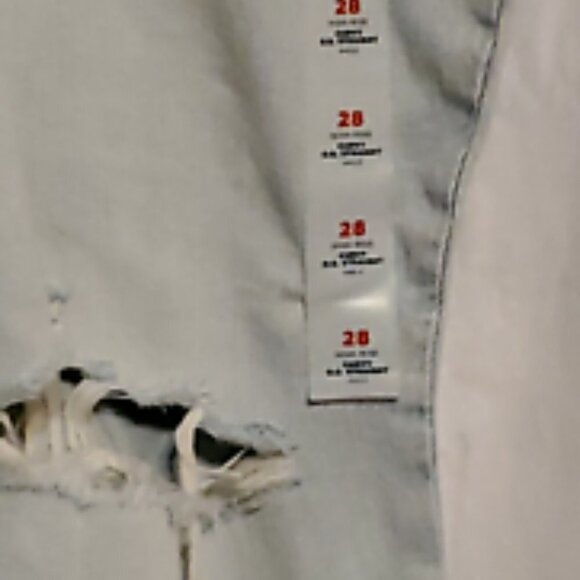 Old Navy Curvy O.G. Straight Jeans Size 28 Light Blue 99% Cotton New - Picture 2 of 7